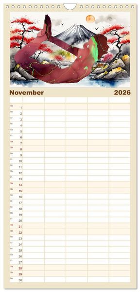 Produktbild: Familienplaner 2026 - YOGA - Harmonie von K&ouml;rper, Geist und Seele mit 5 Spalten (Wandkalender, 21 x 45 cm) CALVENDO