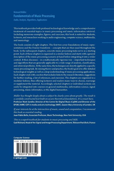 Produktbild: Fundamentals of Music Processing