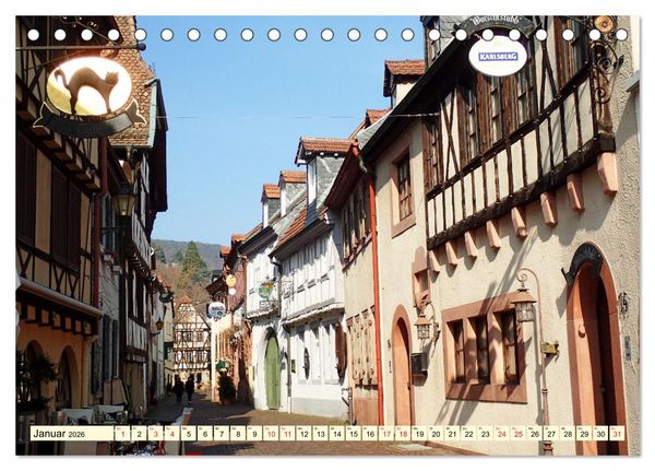 Produktbild: Neustadt an der Weinsta&szlig;e - Fachwerk, Wein und gem&uuml;tliche Gassen (Tischkalender 2026 DIN A5 quer), CALVENDO Monatskalender