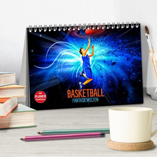 Produktbild: Basketball Fantasiewelten (Tischkalender 2026 DIN A5 quer), CALVENDO Monatskalender