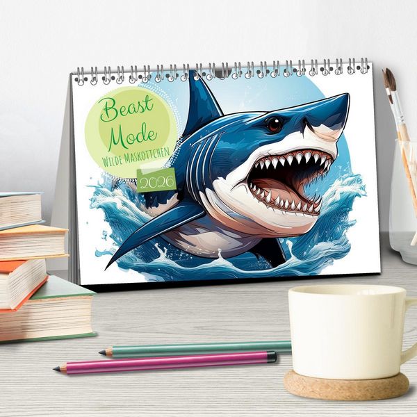 Produktbild: Beast Mode - Wilde Maskottchen (Tischkalender 2026 DIN A5 quer), CALVENDO Monatskalender