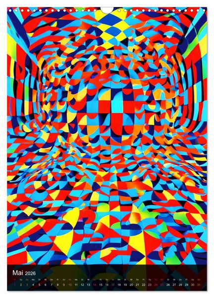 Produktbild: OP Art Nichts f&uuml;r schwache Augen (Wandkalender 2026 DIN A3 hoch), CALVENDO Monatskalender
