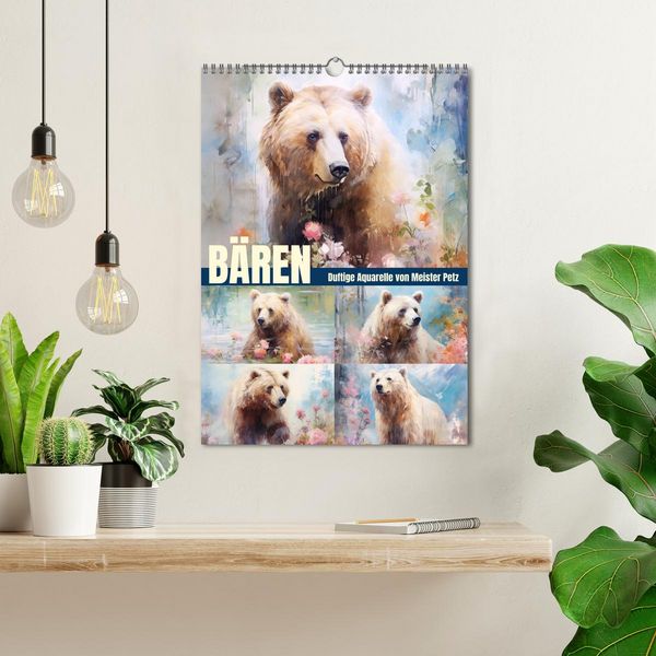 Produktbild: B&auml;ren. Duftige Aquarelle von Meister Petz (Wandkalender 2026 DIN A3 hoch), CALVENDO Monatskalender