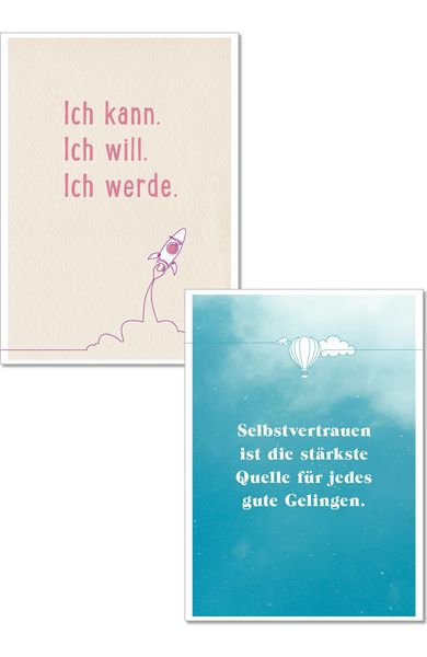 Produktbild: Die Lebensfreude-Postkarten. Ich kann. Ich will. Ich werde.