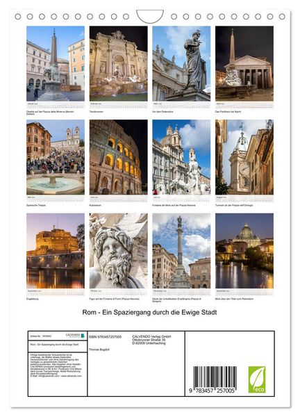 Produktbild: Rom - Ein Spaziergang durch die Ewige Stadt (Wandkalender 2026 DIN A4 hoch), CALVENDO Monatskalender