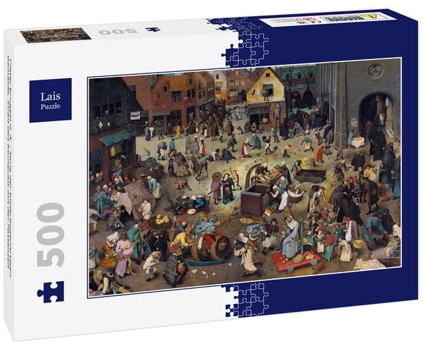 Lais Puzzle Pieter Bruegel d. Ä. - Serie der bilderbogenartigen Gemälde, Streit des Karnevals mit der Fastenzeit 500 Teile