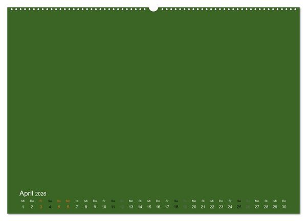 Produktbild: Bastelkalender - dunkel Gr&uuml;n (Wandkalender 2026 DIN A2 quer), CALVENDO Monatskalender