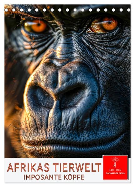 Produktbild: Afrikas Tierwelt - imposante K&ouml;pfe (Tischkalender 2026 DIN A5 hoch), CALVENDO Monatskalender