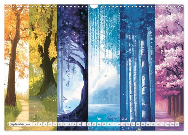 Produktbild: Landschaften in bunten Fragmenten (Wandkalender 2026 DIN A3 quer), CALVENDO Monatskalender