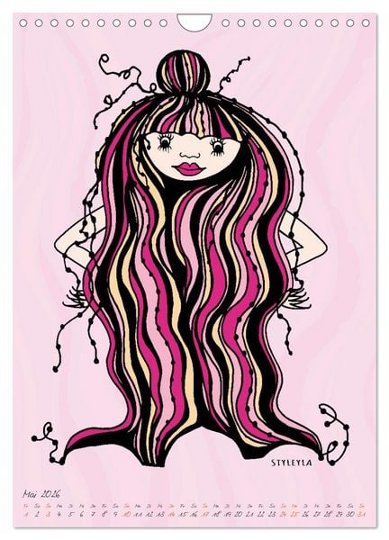 Produktbild: Die HAIRSTYLAS Trendfrisuren (Wandkalender 2026 DIN A4 hoch), CALVENDO Monatskalender