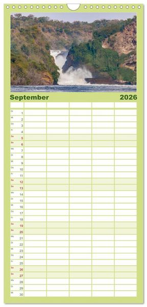 Produktbild: Familienplaner 2026 - Uganda - ein Land der Vielfalt mit 5 Spalten (Wandkalender, 21 x 45 cm) CALVENDO