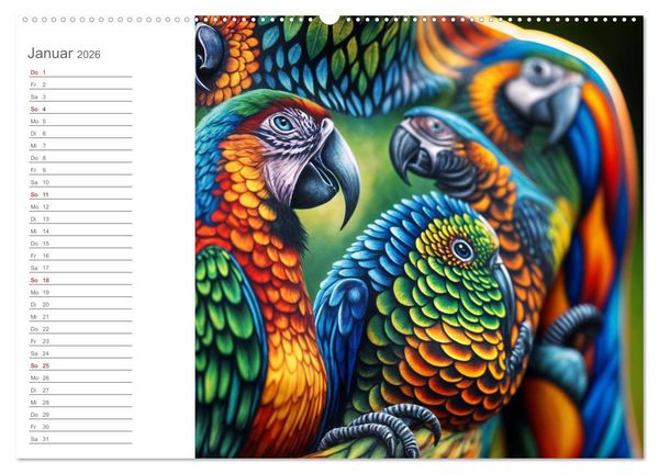 Produktbild: Tarnung und Illusion KI-Kunstvolle Verschmelzung von K&ouml;rper und Umgebung (Wandkalender 2026 DIN A2 quer), CALVENDO Monatskalender