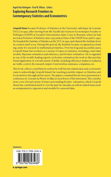 Produktbild: Exploring Research Frontiers in Contemporary Statistics and Econometrics