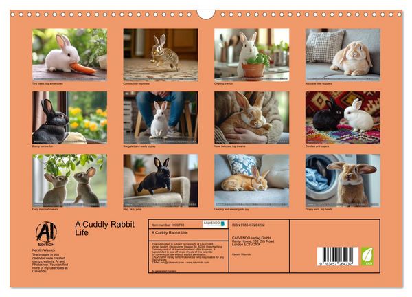 Produktbild: A Cuddly Rabbit Life (Wall Calendar 2026 DIN A3 landscape), CALVENDO 12 Month Wall Calendar