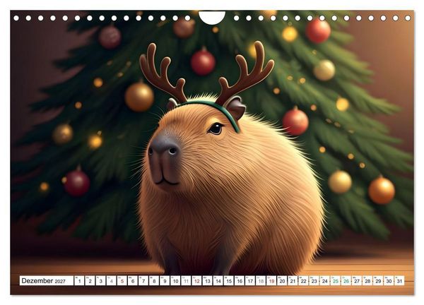 Produktbild: Capybara Carlo und die vier Jahreszeiten (Wandkalender 2027 DIN A4 quer), CALVENDO Monatskalender