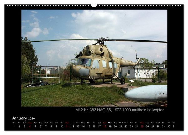 Produktbild: Airplanes and Helicopters of NVA 1957 - 1991 (High Quality Premium Wall Calendar 2026 DIN A2 landscape),CALVENDO 12 Month Wall Calendar