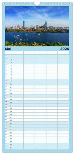 Produktbild: Familienplaner 2026 - Boston - The Hub of the Universe mit 5 Spalten (Wandkalender, 21 x 45 cm) CALVENDO