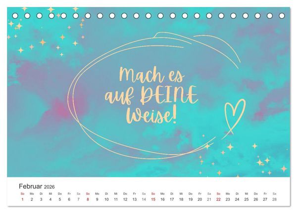 Produktbild: Lass Freude dein Kompass sein (Tischkalender 2026 DIN A5 quer), CALVENDO Monatskalender