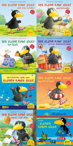 Produktbild: Pixi-8er-Set 193: Der kleine Rabe Socke mit Stickern (8x1 Exemplar)