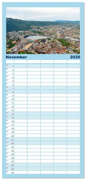 Produktbild: Familienplaner 2026 - Norwegen aus dem Hubschrauber - Luftaufnahmen und Panorama mit 5 Spalten (Wandkalender, 21 x 45 cm) CALVENDO