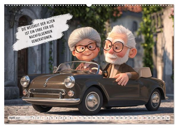 Produktbild: Oma und Opa - Spr&uuml;che &uuml;ber das Alter (Wandkalender 2027 DIN A2 quer), CALVENDO Monatskalender