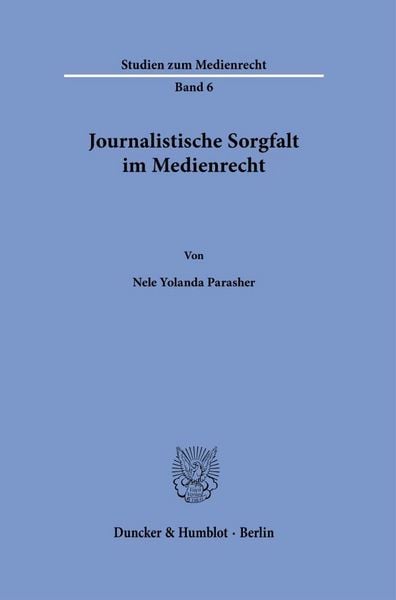 Produktbild: Journalistische Sorgfalt im Medienrecht