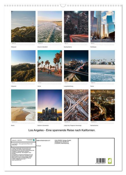 Produktbild: Los Angeles - Eine spannende Reise nach Kalifornien. (Wandkalender 2026 DIN A2 hoch), CALVENDO Monatskalender