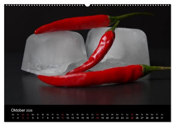 Produktbild: Hot Chili K&uuml;chen Kalender (hochwertiger Premium Wandkalender 2026 DIN A2 quer), Kunstdruck in Hochglanz