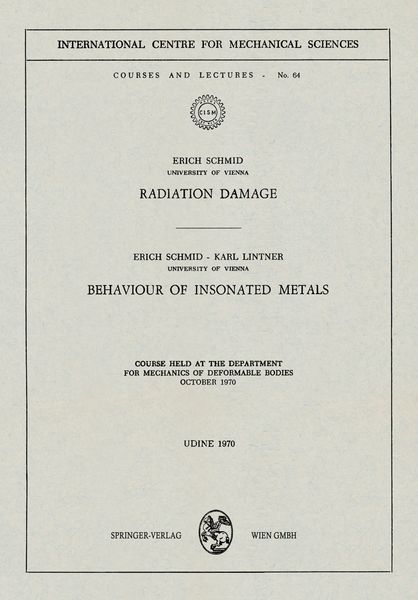 Produktbild: Radiation Damage. Behaviour of Insonated Metals