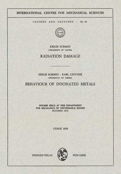 Produktbild: Radiation Damage. Behaviour of Insonated Metals