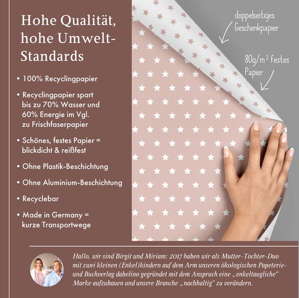 Produktbild: Geschenkpapier-Set Sterne (hell-rosa, wei&szlig;)