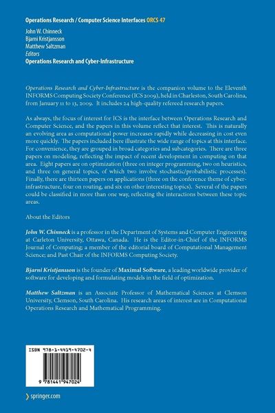 Produktbild: Operations Research and Cyber-Infrastructure