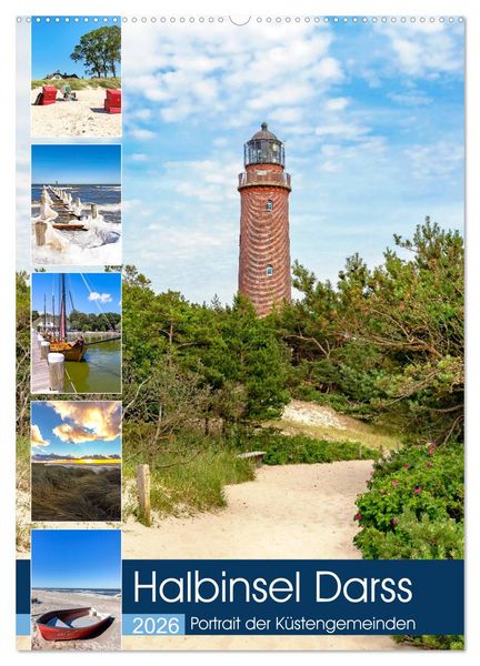 Produktbild: Halbinsel Darss, Portrait der K&uuml;stengemeinden (Wandkalender 2026 DIN A2 hoch), CALVENDO Monatskalender