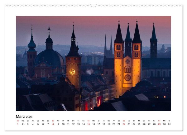 Produktbild: W&uuml;rzburg - Im Lauf der Jahreszeiten (hochwertiger Premium Wandkalender 2026 DIN A2 quer), Kunstdruck in Hochglanz