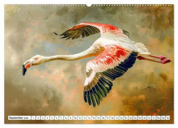 Produktbild: Ein Herz f&uuml;r Flamingos (Wandkalender 2026 DIN A2 quer), CALVENDO Monatskalender