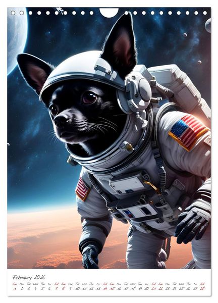 Produktbild: Chihuahua Adventure in Space (Wall Calendar 2026 DIN A4 portrait), CALVENDO 12 Month Wall Calendar