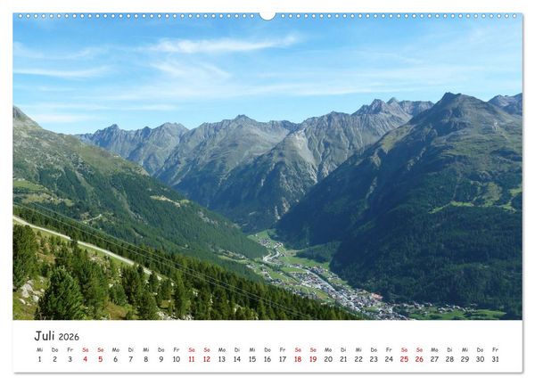 Produktbild: &Uuml;ber die Alpen - Auf dem E5 von Oberstdorf nach Meran (hochwertiger Premium Wandkalender 2026 DIN A2 quer), Kunstdruck in Hochglanz
