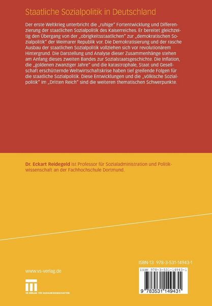 Produktbild: Staatliche Sozialpolitik in Deutschland