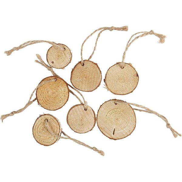 Produktbild: Creativ Company Holzscheiben mit Loch, D 35-45 mm, Dicke, 7 mm, 7 Stk