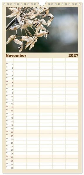 Produktbild: Familienplaner 2027 - Verbl&uuml;hte Sch&ouml;nheiten mit 5 Spalten (Wandkalender, 21 x 45 cm) CALVENDO