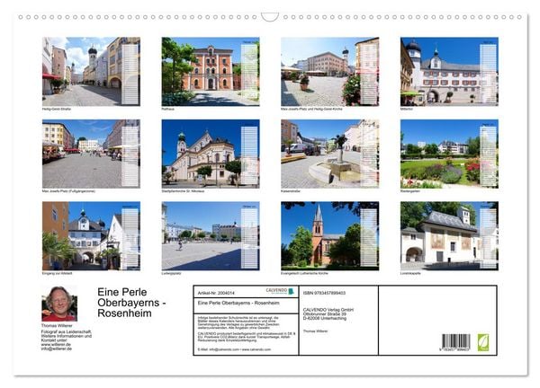 Produktbild: Eine Perle Oberbayerns - Rosenheim (Wandkalender 2026 DIN A2 quer), CALVENDO Monatskalender