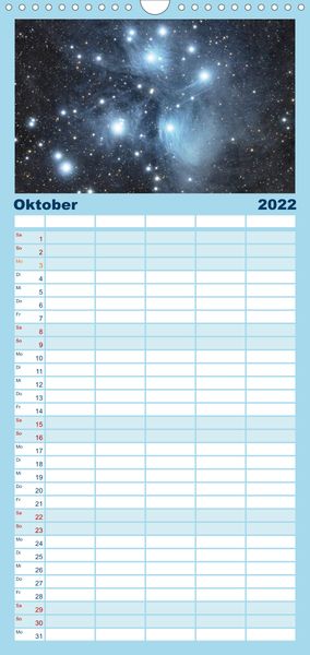 Produktbild: Familienplaner Atemberaubender Weltraum (Wandkalender 2022 , 21 cm x 45 cm, hoch)