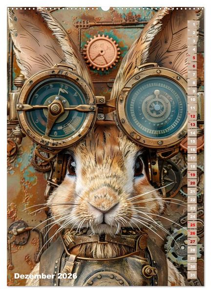 Produktbild: Steampunk Fauna (hochwertiger Premium Wandkalender 2026 DIN A2 hoch), Kunstdruck in Hochglanz