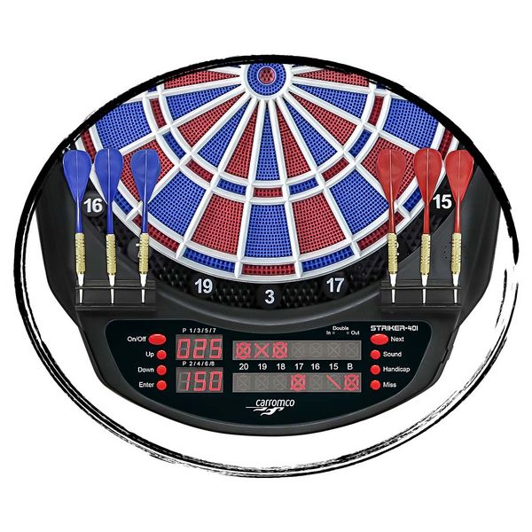 Produktbild: CARROMCO ELEKTRONIK DARTBOARD STRIKER-401, MIT ADAPTER, 2-LOCH ABSTAND