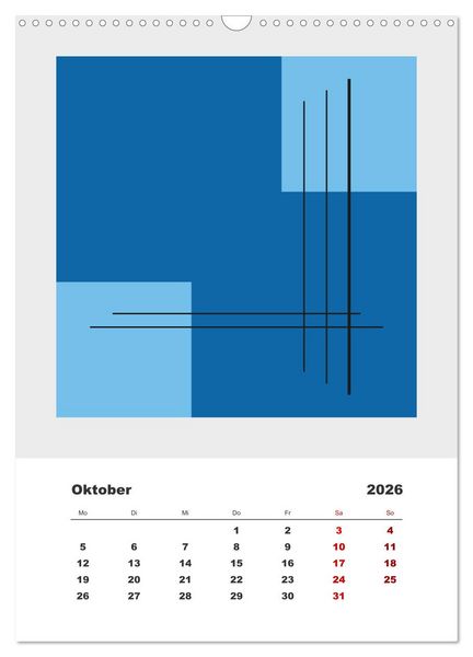 Produktbild: GeoArt - geometrische Formen (Wandkalender 2026 DIN A3 hoch), CALVENDO Monatskalender