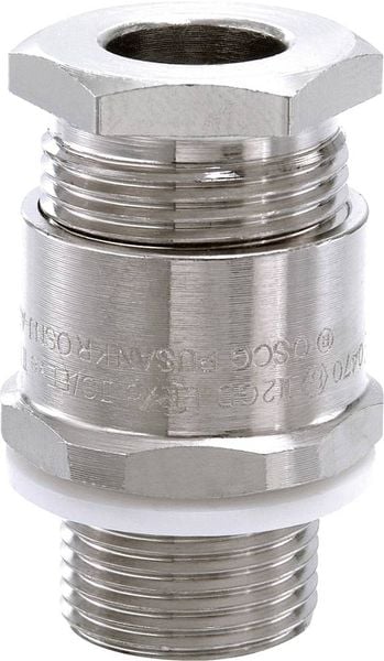 Produktbild: Wiska 50108019 Kabelverschraubung schlagfest, mit Gegenmutter, mit Dichtung M20 Messing (vernickelt) Natur 1 St.