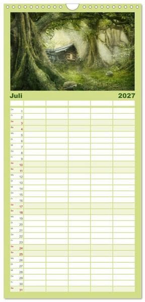 Produktbild: Familienplaner 2027 - Vom Zauber der Einsamkeit mit 5 Spalten (Wandkalender, 21 x 45 cm) CALVENDO