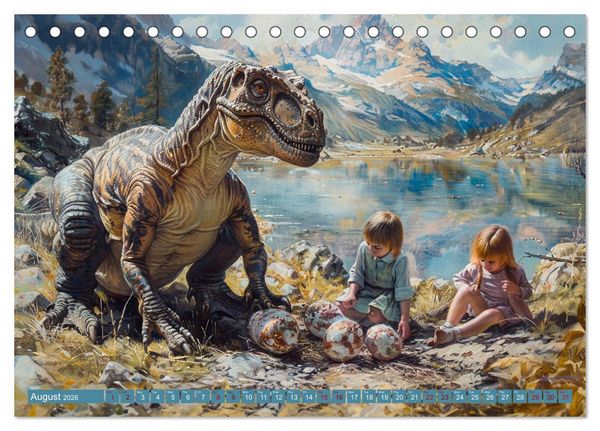 Produktbild: Dinosaur Legends (Desk Calendar 2026 DIN A5 landscape), CALVENDO 12 Month DeskCalendar
