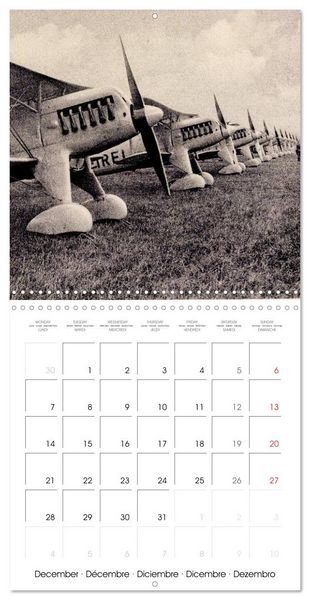 Produktbild: Avions biplans sur cartes postales anciennes (Calendrier mural carr&eacute; 2026 30x30 cm) Calendrier double avec une page pour vos prises de notes