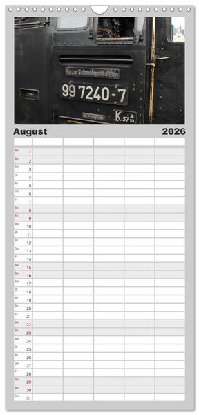 Produktbild: Familienplaner 2026 - Die Brockenbahn mit 5 Spalten (Wandkalender, 21 x 45 cm) CALVENDO